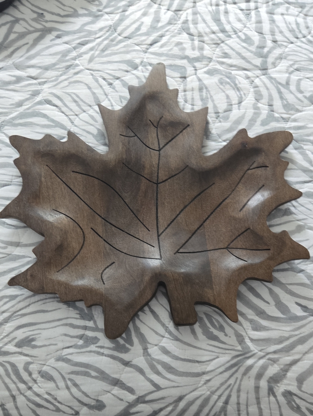 Wooden Maple Leaf Tray Decor - Brown. Nice For Fall And Thansgiving.